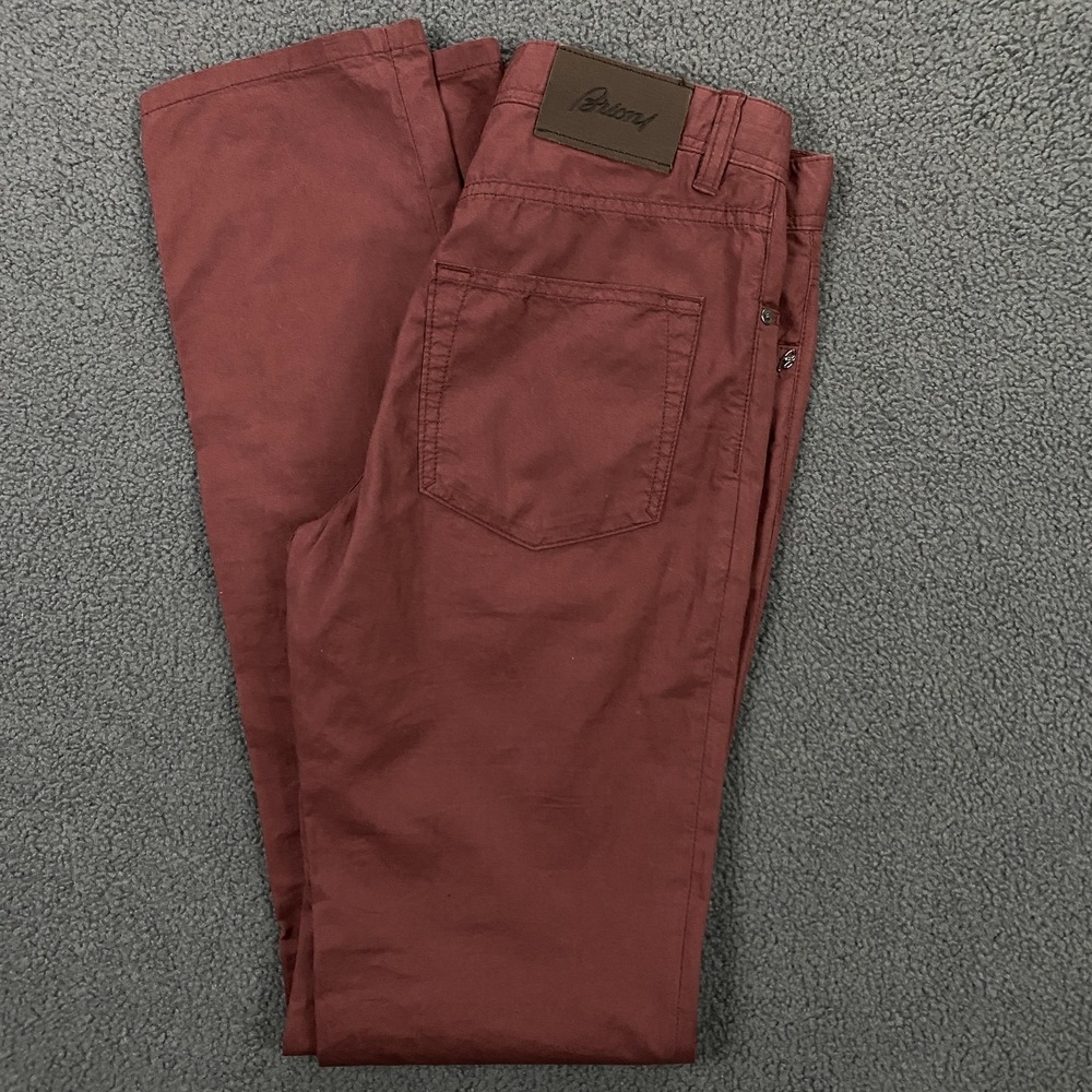 Brioni Pants Jeans Mens 30x36 Tall Burgundy Meribel Slim Fit 5-Pocket Italy